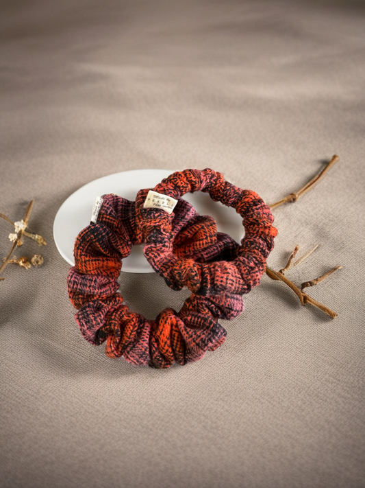 Scrunchies Orange Blurred Plaid